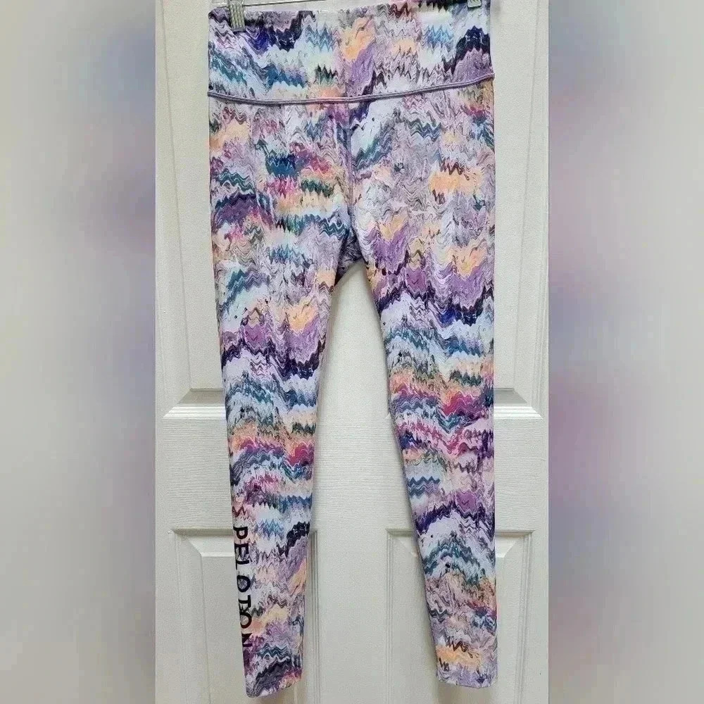 Peloton River Rock High Waist Colorful Leggings Size Medium